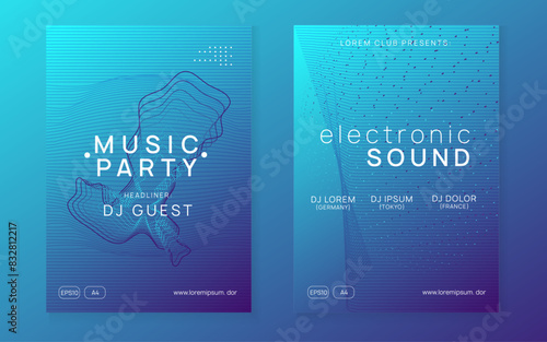 Night Club Background. Music Magazine. Pink Party Event. Soundwave Disco Invitation. Green Techno Flyer. Dj Electro Template. Trance Cover. Blue Night Club Background
