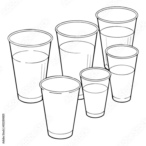  set of disposable plastic cups