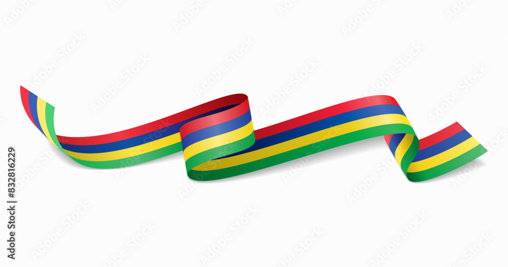 Mauritius flag wavy abstract background. Vector illustration. Mauritius flag wavy abstract background. Vector illustration.