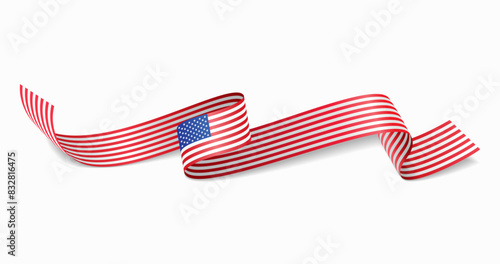 American flag wavy abstract background. Vector illustration.