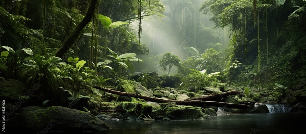 Beautiful fairy tale magical forest.