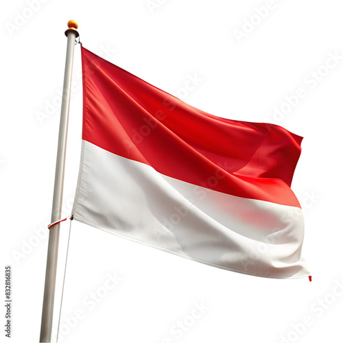 indonesia monaco national flag isolated 3d white background