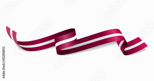 Fotografía Latvian flag wavy abstract background. Vector illustration.