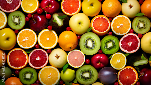 colorful fruit collage