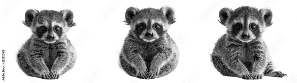 Three Different Pictures of a Raccoon Sitting Down Three Different Pictures of a Raccoon Sitting Down