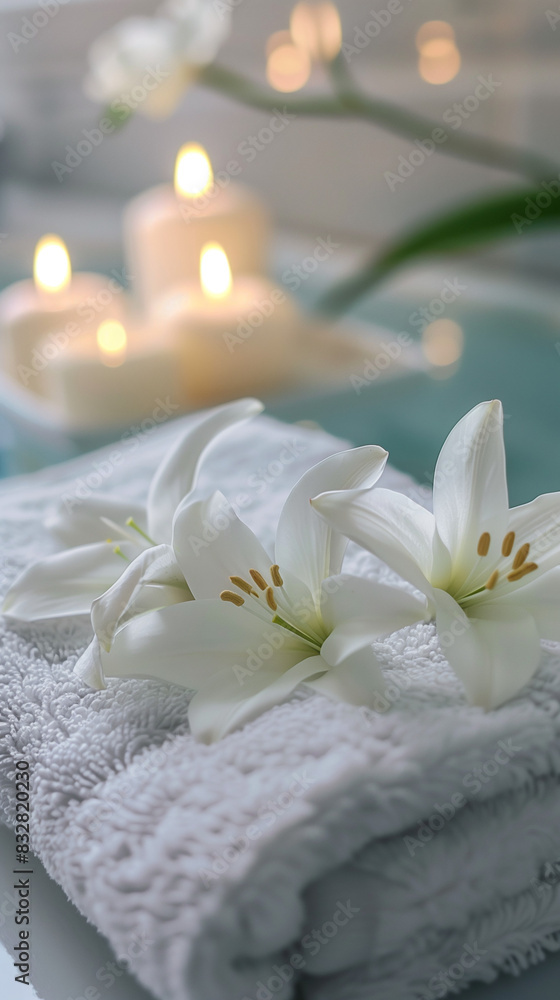 wellness resort towels for a massage, created with generative AI technology wellness resort towels for a massage, created with generative AI technology
