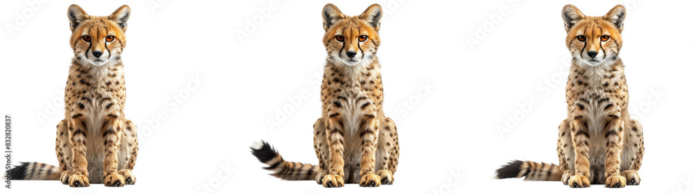Three Different Views of a Cheetah Sitting Down Three Different Views of a Cheetah Sitting Down