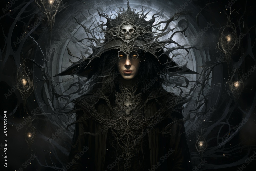 Fototapeta premium A skilled and versatile spellcaster, adept at manipulating the forces of magic to achieve desired outcomes. - Generative AI