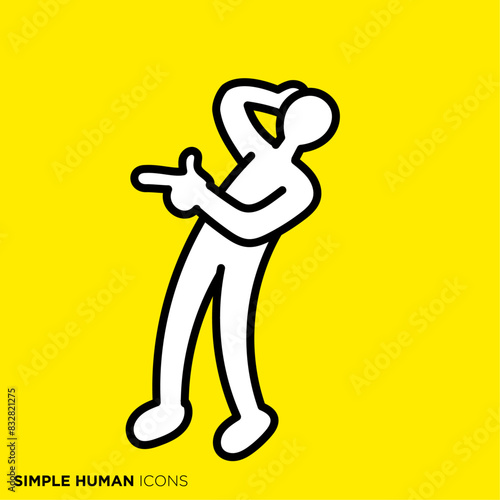 シンプルな人間のアイコンシリーズ, それだと指差す人