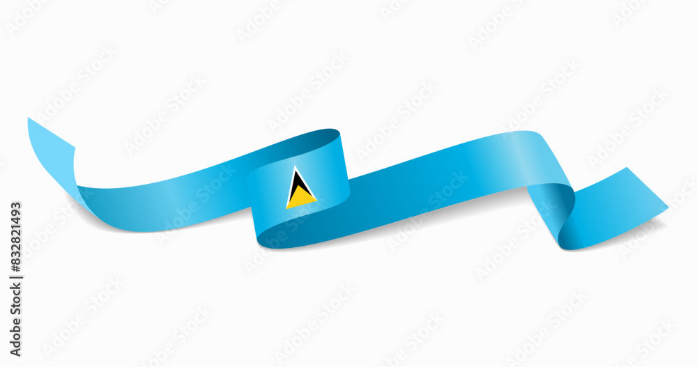 Saint Lucia flag wavy abstract background. Vector illustration. Saint Lucia flag wavy abstract background. Vector illustration.