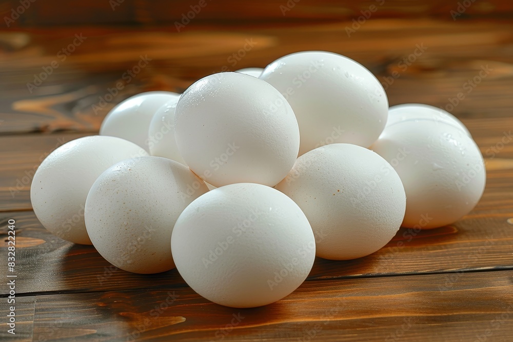 Simple elegance boiled eggs resting gracefully on a natural wooden table in a minimalist setting Simple elegance boiled eggs resting gracefully on a natural wooden table in a minimalist setting