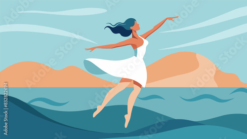 The gentle sway of the hips mirroring the ebb and flow of the ocean as the dancer explores the bounds of ity and seduction.. Vector illustration