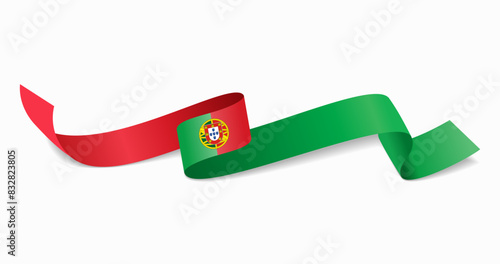 Portuguese flag wavy abstract background. Vector illustration.