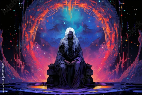 A wise and revered oracle, gifted with prophetic visions and cosmic insight. - Generative AI photo