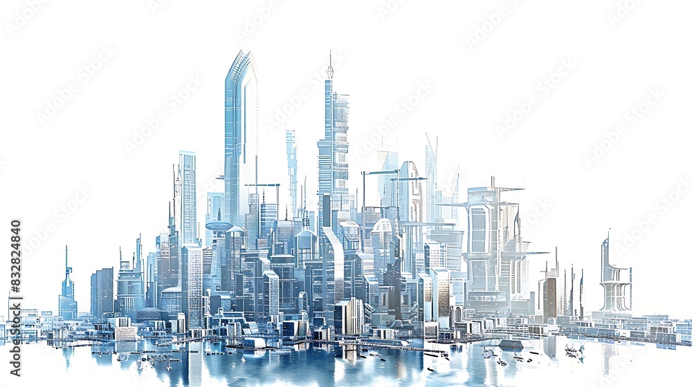 Fototapeta premium The majestic metropolis stands tall, its towering skyscrapers reaching for the heavens.