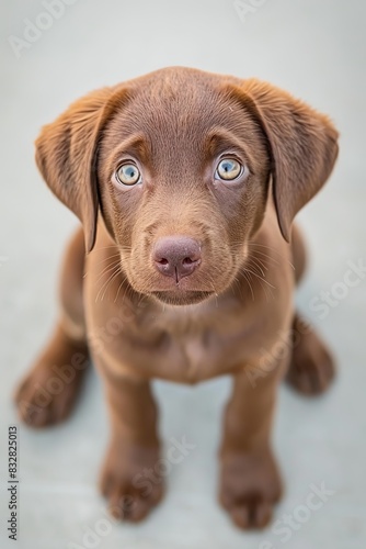 Wallpaper Mural Sweet puppy stares up with hopeful eyes, longing for a tasty treat from its loving owner Torontodigital.ca