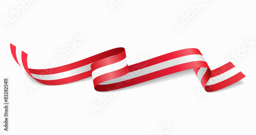 Peruvian flag wavy abstract background. Vector illustration.