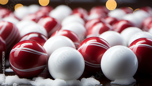 Red and white christmas bau...
