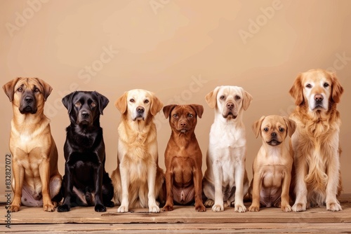 Various cats and dogs in high quality studio portrait on neutral background, perfect for pet lovers
