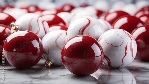 Red and white christmas bau...