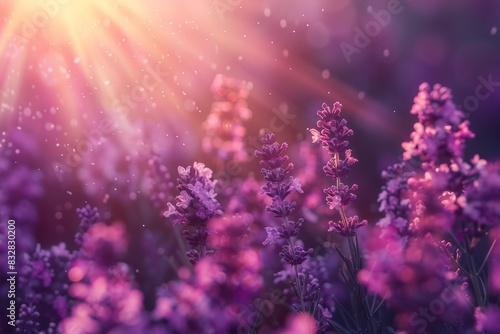 Summer lilac and purple flowers background. abstract soft floral background