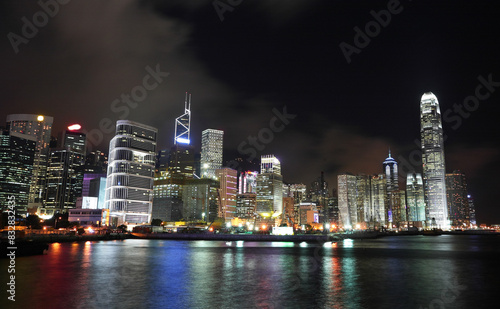 Hong kong skyline at night