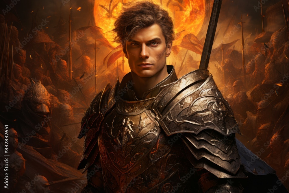 A virtuous and steadfast paladin, upholding justice and combating evil with unwavering resolve. - Generative AI A virtuous and steadfast paladin, upholding justice and combating evil with unwavering resolve. - Generative AI