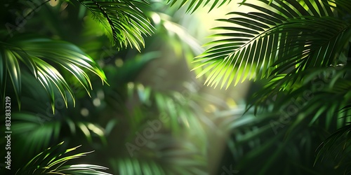 Sunlight filtering through the dense foliage of a tropical forest. © Liza