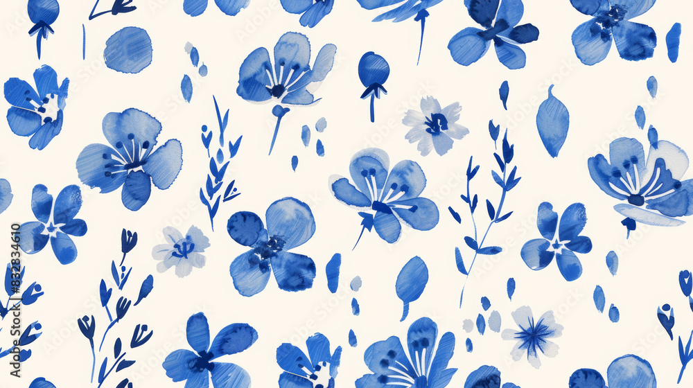 Tile Blue Floral Pattern. Tile Blue Floral Pattern.