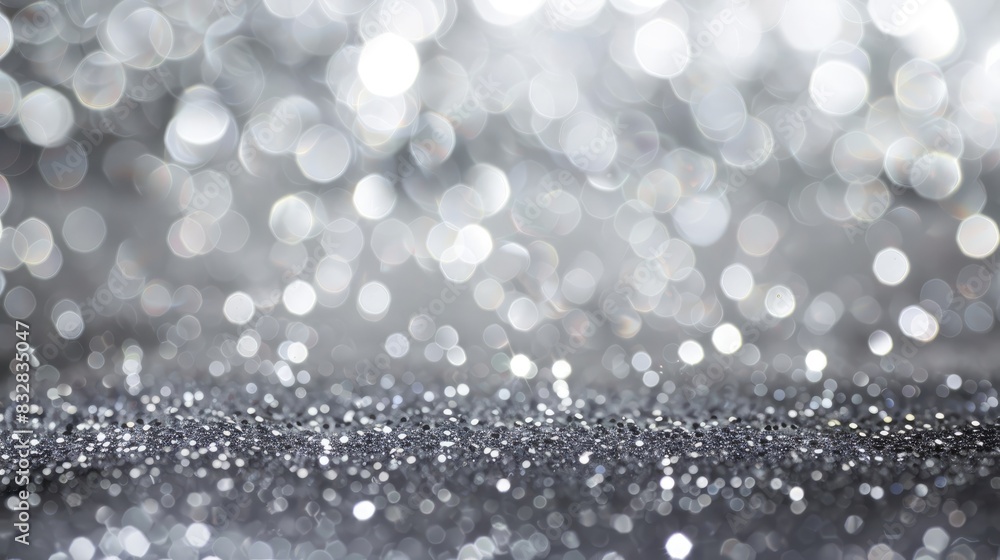 Shimmering Blur Spotlights on Silver Abstract Background Shimmering Blur Spotlights on Silver Abstract Background