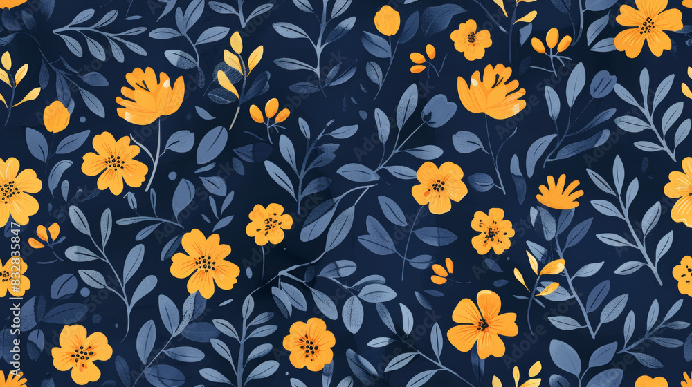 Tile Blue Floral Pattern. Tile Blue Floral Pattern.