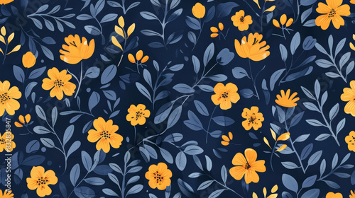 Wallpaper Mural Tile Blue Floral Pattern. Torontodigital.ca