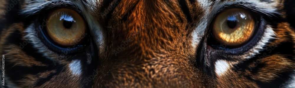 Tiger face close-up in profile a huge red face of a predatory beast Tiger face close-up in profile a huge red face of a predatory beast