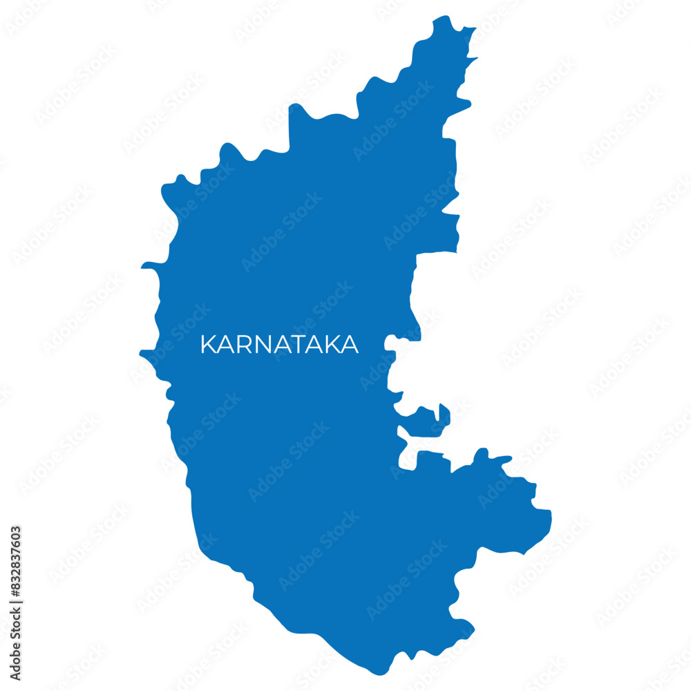 Indian States Map Vector Illustration Silhouette Boundary Stock Vector