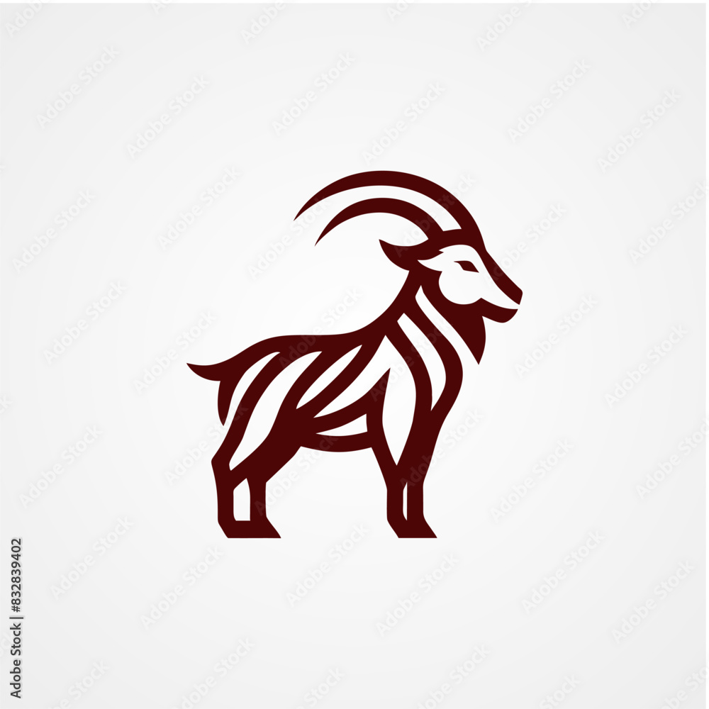 goat idea logo design concept vector icon goat idea logo design concept vector icon