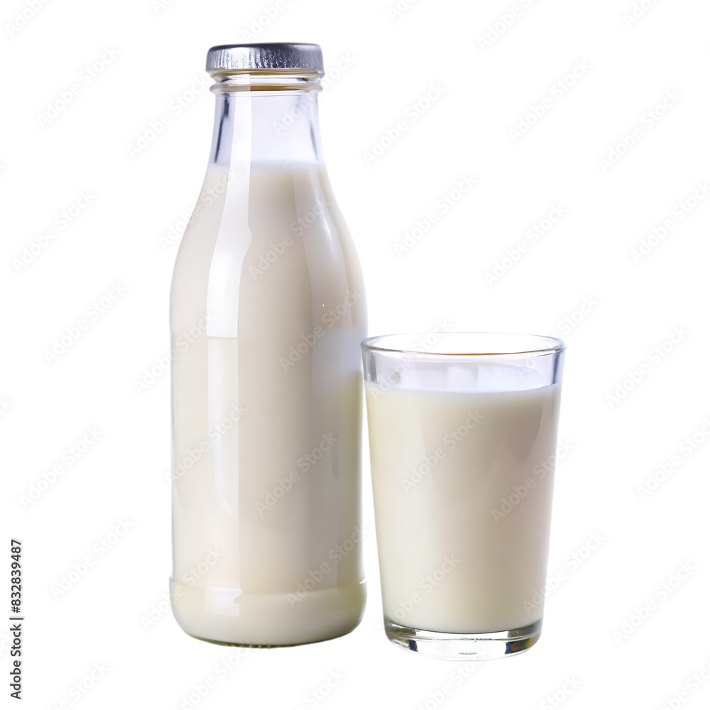 Milk bottle isolated on transparent background Milk bottle isolated on transparent background