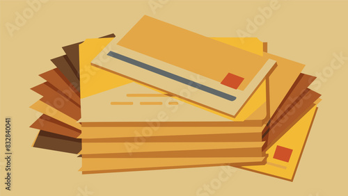 The faded postcards and yellowed postmarks spoke of a time when letters took weeks to arrive but were cherished all the more upon their arrival.. Vector illustration