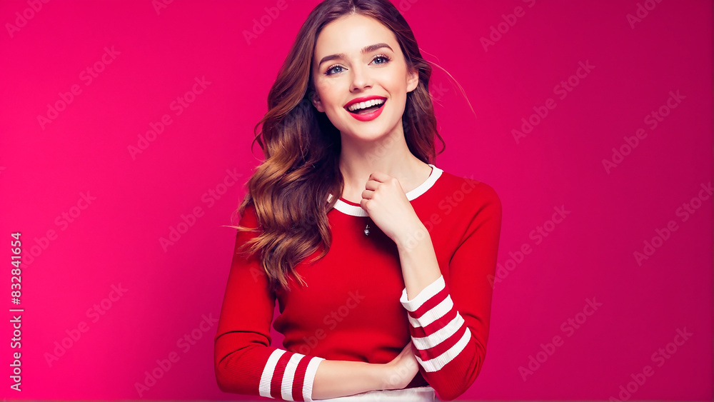 A young woman with a radiant smile poses in front of the camera, her joy palpable. A young woman with a radiant smile poses in front of the camera, her joy palpable.