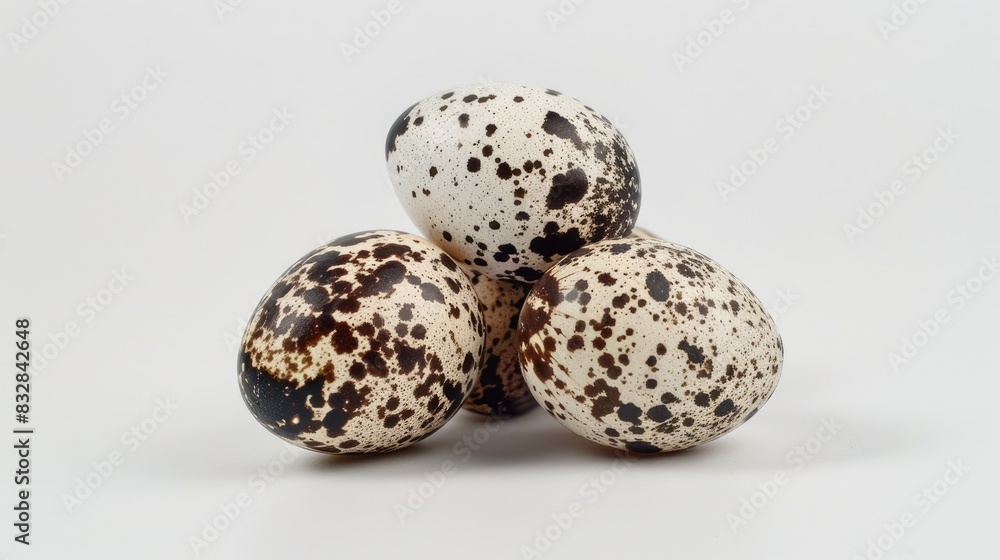 Quail Egg Set Against a White Background Quail Egg Set Against a White Background