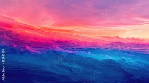 Colorful Sunset gradients from blue to pink shifting through shades of purple and hinting at a touch of orange