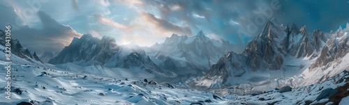 Panorama of mountain peaks