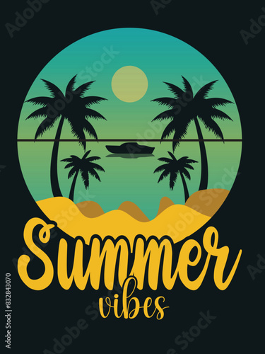 Wallpaper Mural Summer vibes T-Shirt Design Torontodigital.ca