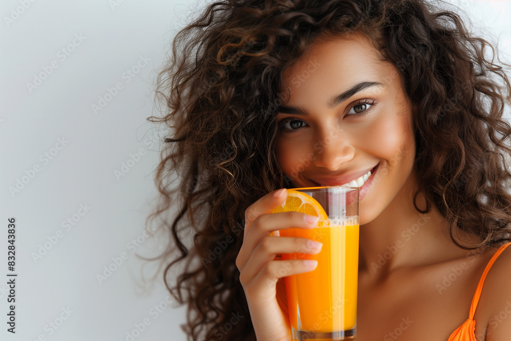 Woman Holding Glass of Orange Juice Woman Holding Glass of Orange Juice