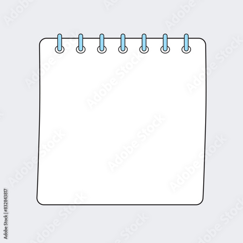 Blank square notebook page or note paper vector template