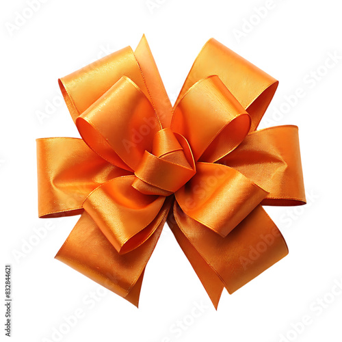 orange ribbon for wrapping isolated on transparent background