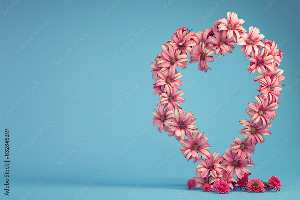 Heart-shaped floral frame of red and pink rose petals, Heart-shaped floral frame of red and pink rose petals,