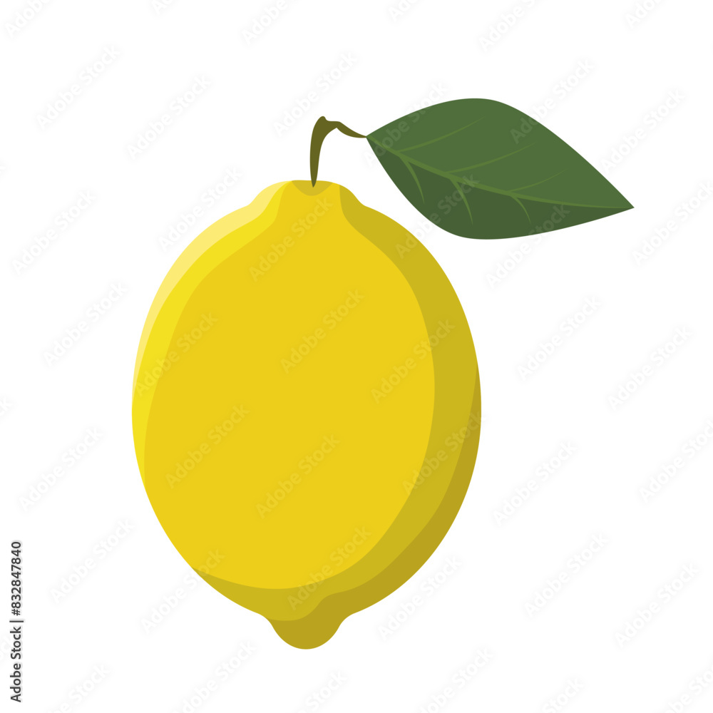 Yellow lemon icon on isolated background. Flat design style. Yellow lemon icon on isolated background. Flat design style.