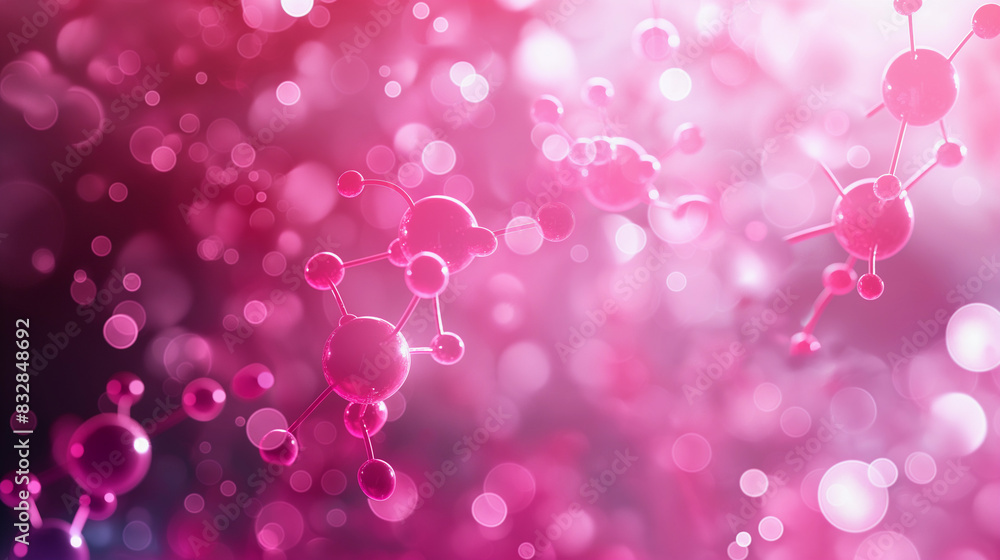 Pink and purple background with pink and purple molecules Pink and purple background with pink and purple molecules