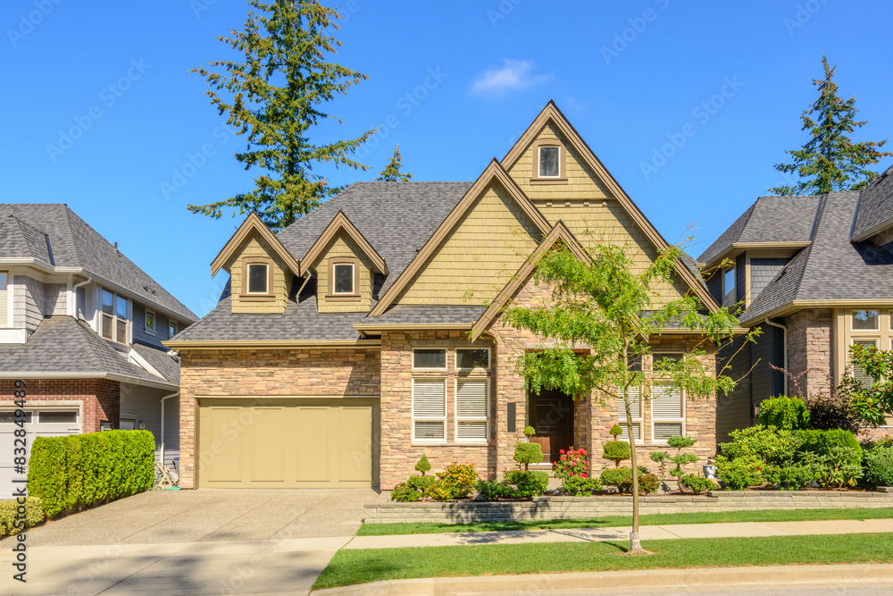Fragment of luxury house with nice summer landscape in Vancouver, Canada. Fragment of luxury house with nice summer landscape in Vancouver, Canada.