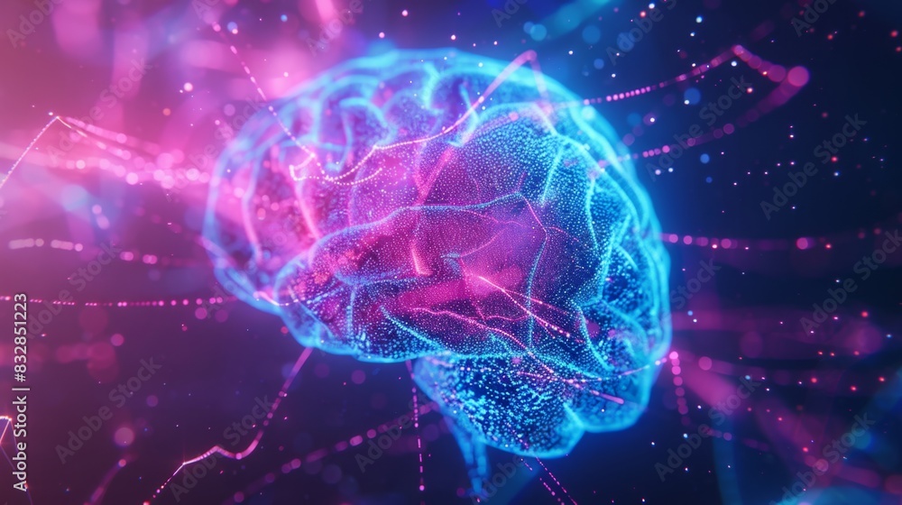 Futuristic Neural Network Visualization, Generative AI Futuristic Neural Network Visualization, Generative AI